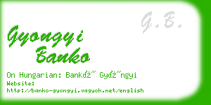 gyongyi banko business card